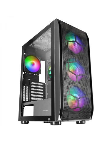 Mars Gaming MC-KX Negro Torre Gaming Premium E-ATX Sistema CPU FREEZER 5 Ventiladores ARGB Ultra-silenciosos Controladora ARGB y