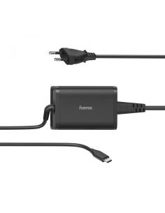 HAMA Cargador universal portátil, USB-C, compatible con portátil, móvil y tablet, de 5-20V/65W, Color negro.