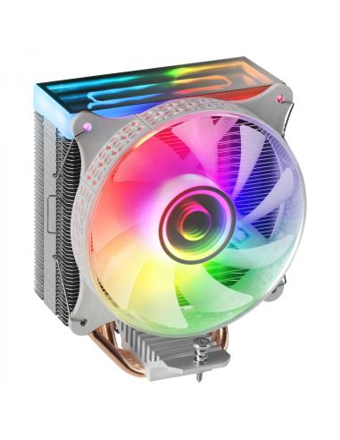 Mars Gaming MCPU-VR Blanco Disipador CPU Doble Espejo Infinito ARGB 4 Heatpipes HCT TDP 180W Ventilador Ultra-silencioso PWM 12c