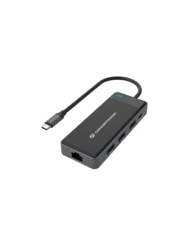 Conceptronic DONN14G base para portátil y replicador de puertos Alámbrico USB 3.2 Gen 1 (3.1 Gen 1) Type-C Gris