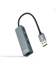 Nanocable hub usb 3.0 4 x usb 3.0 10cm. gris