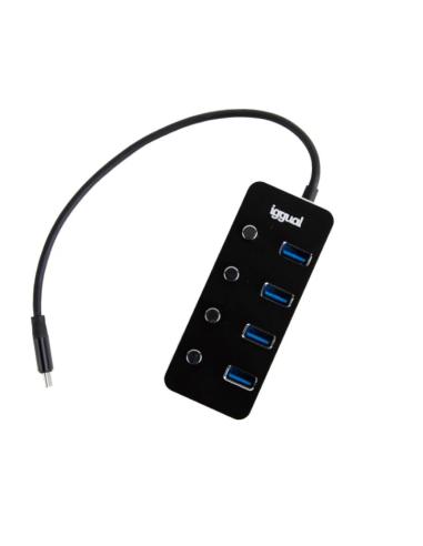 Iggual hub tipo c x 4 puertos usb 3.1 4buttons