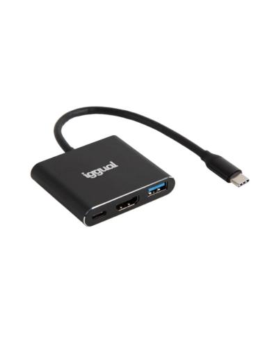 Iggual hub tipo c 3 en 1 hdmi usb3.0 pd100w