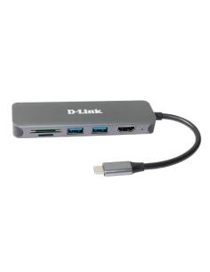 D-link dub-2327 6-in-1 usb-c hub hdmi/cr/pd