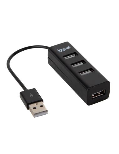 Iggual hub usb 2.0 x 4 puertos hub-a-4p