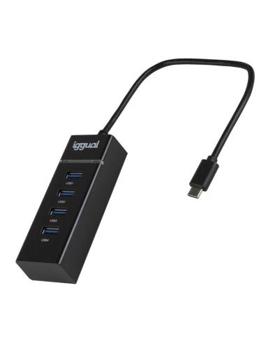 Iggual hub usb 3.0 tipo c x 4 puertos usb-a 3.0