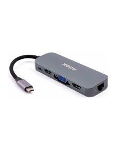 Nilox hub type-c 3xusb 2xhdmi vga usb-c rj45