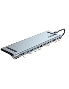 Nilox docking station usb-c, 12 puertos gris