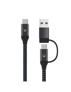 Ewent ew9918 cable de carga usb-c a usba/b 2 en 1