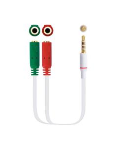 Nanocable cable ad audiojack 3.5 4pin-2x 3pin 20cm