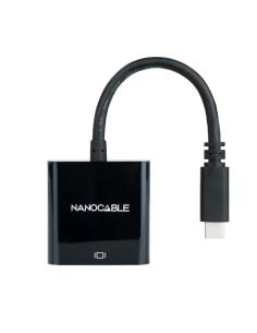 Nanocable conversor usb-c/m a vga/h negro 10cm