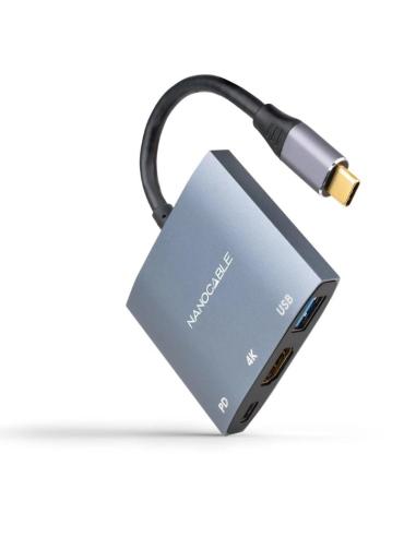 Nanocable conversor usb-c a hdmi/usb3.0/pd 15 cm