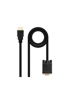 Nanocable conversor hdmi a vga m-m, 1.8 m negro