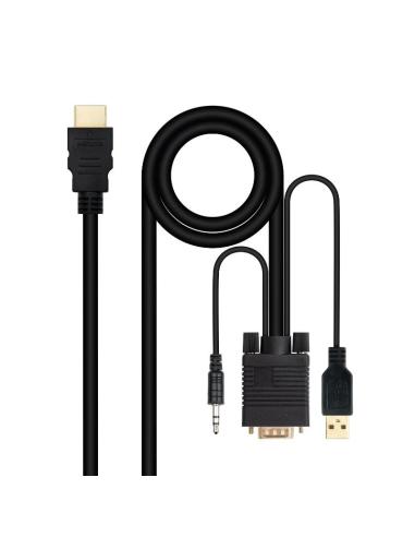 Nanocable conversor hdmi a vga-jack-ubs, 1.8 m