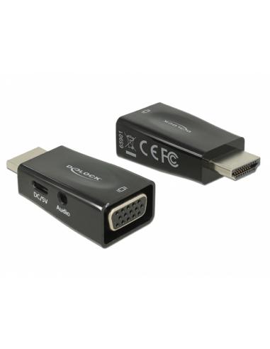 Delock adaptador hdmi-a macho vga hembra/audio