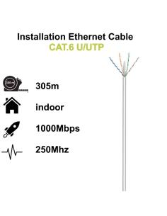 Ewent bobina cable red cat. 6 u/utp, pvc, 305mt