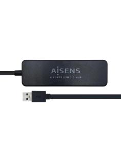 Aisens hub usb 3.0 tipo a/m-4xtipo a/h negro 30cm