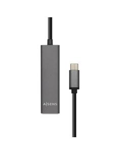 Aisens hub usb 3.1 usb-c/m-4xtipo a/h gris, 15cm