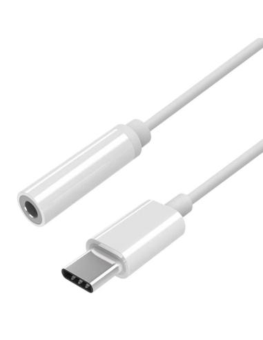 Aisens conversor usb c-m jack 3.5-h blanco 15cm