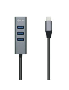 Aisens hub usb 3.1 alu c/m-4xtipo a/h gris 10cm