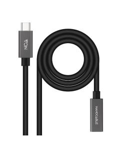 Nanocable cable usb 3.2 gen2 usb-c m/h 0,5 m negro