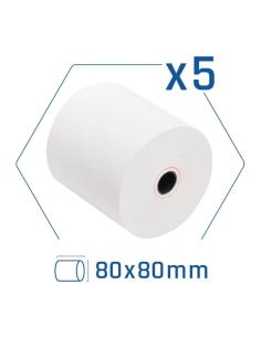 Iggual pack 5 rollos papel térmico sin bpa 80x80mm