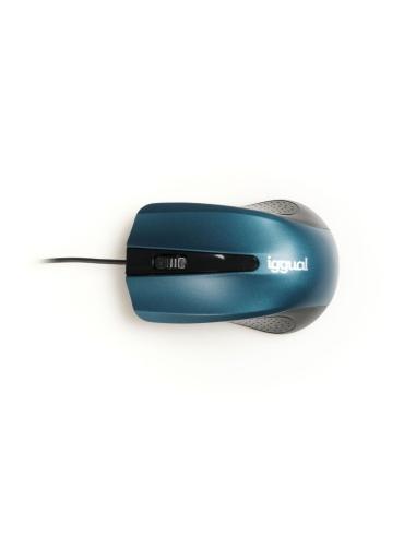 Iggual ratón óptico com-ergonomic-rl-800dpi azul