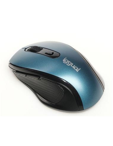 Iggual ratón inalámbrico ergonomic-m-1600dpi azul