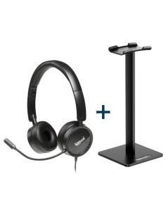 Iggual kit auriculares dual tech + soporte sa22