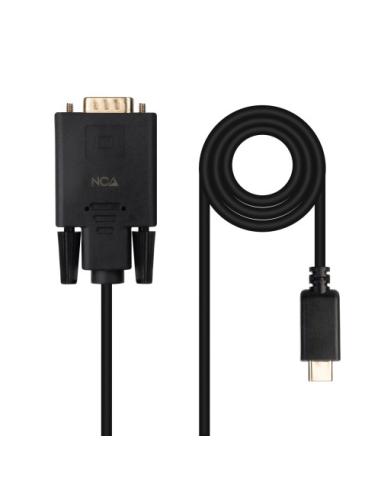 Nanocable Cable Conversor USB-C/M a VGA/M, 1.8 m, Negro